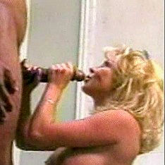Black hunk stretches blonde's cunt with his huge tool